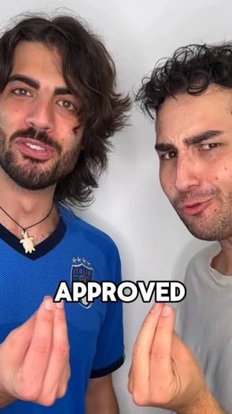 Two men making the Italian pinched-fingers gesture, captioned Approved